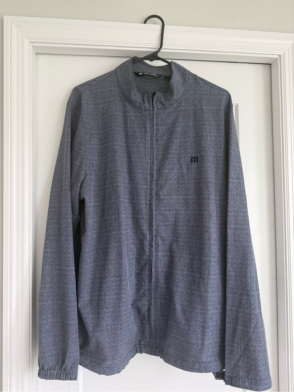 Travis Mathew Heathered Slate Blue Lightweight Zip Jacket